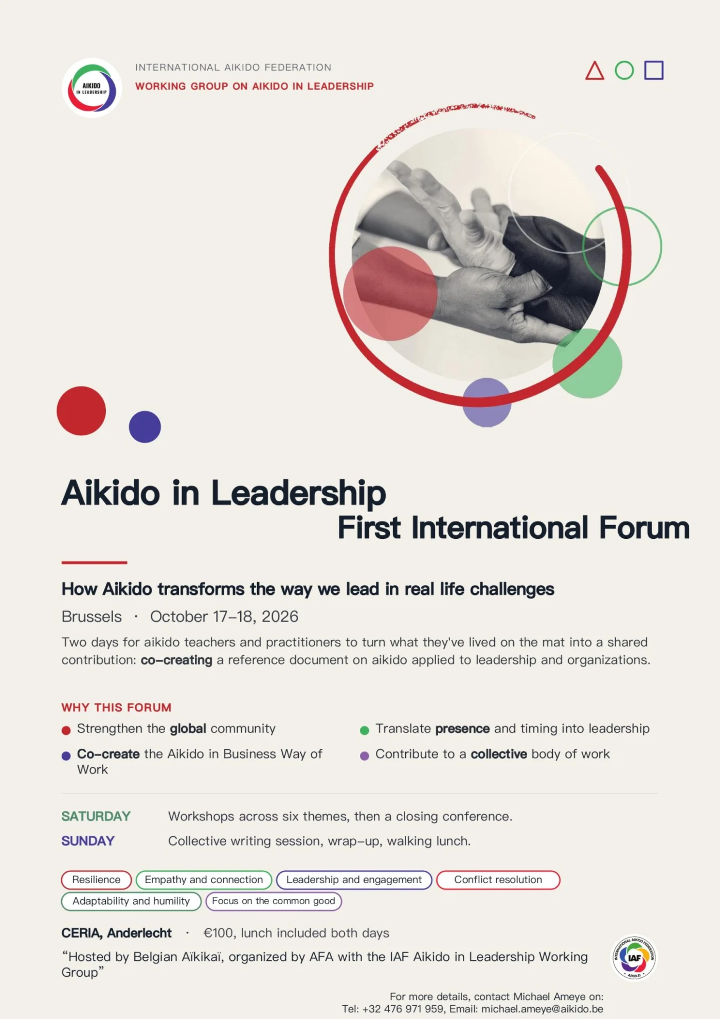 Aikido in Leadership: an international forum in Brussels, 17–18 October 2026